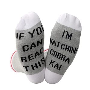 2 pairs novelty socks for men women karate gift if you can read this i’m watching kai