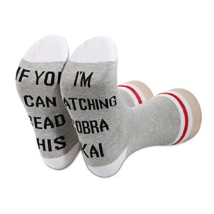 2 Pairs Novelty Socks For Men Women Karate Gift If You Can Read This I’m Watching Kai
