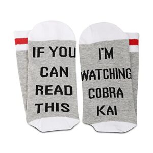 2 Pairs Novelty Socks For Men Women Karate Gift If You Can Read This I’m Watching Kai