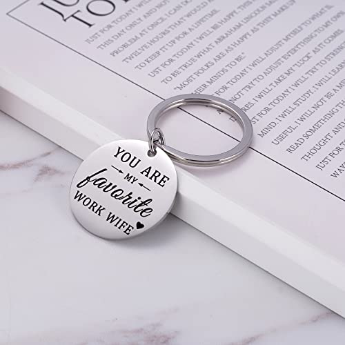 Ukodnus You are My Favorite Work Wife Keychain, Valentine's Day Gifts for Work Wife, Coworker Gift for Work Wives, Christmas Birthday Present for Work Wife