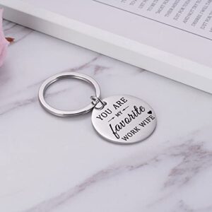 Ukodnus You are My Favorite Work Wife Keychain, Valentine's Day Gifts for Work Wife, Coworker Gift for Work Wives, Christmas Birthday Present for Work Wife