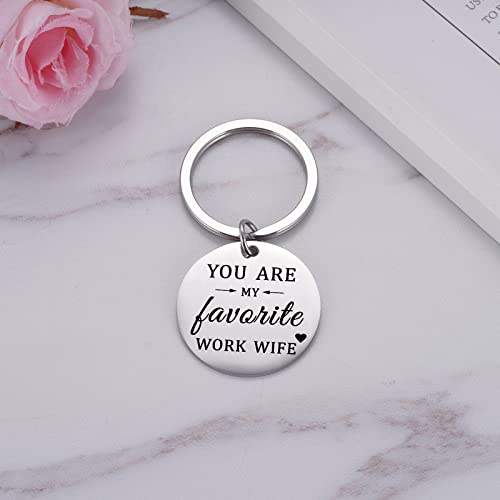 Ukodnus You are My Favorite Work Wife Keychain, Valentine's Day Gifts for Work Wife, Coworker Gift for Work Wives, Christmas Birthday Present for Work Wife