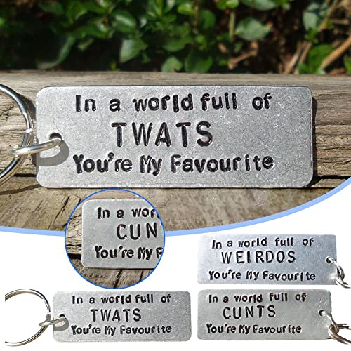 Funny Keychain for Women Men Couples Gifts, in a World Full of You're My Favorite, Valentines Day Gift Husband Boyfriend