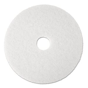 3m 08483 super polish floor pad 4100, 19″ diameter, white, 5/carton