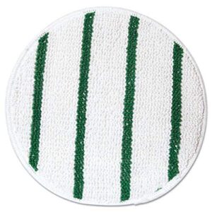 rubbermaid commercial p26700wh green strips 17&quot carpet bonnet cleaning pad, white