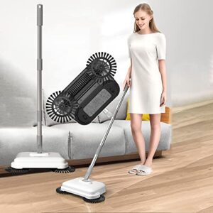 All-in-one Hand Push Sweeper Floor Soft Sweep Dustpan Set Household Home Sweeping Mopping Machine Vacuum Cleaner Adjustable Mop Brush Vacuum Cleaner 40in,1Pcs