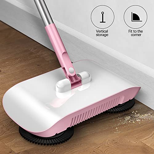 Hand Push Intelligent Sweeper - Household Lazy Foldable Three-in-one Suction Sweeper Cleaning Machine Floor Sweeper, Soft Rough Brush + Microfiber Mop, for Hardfloor, Tile, Apartments, Offices