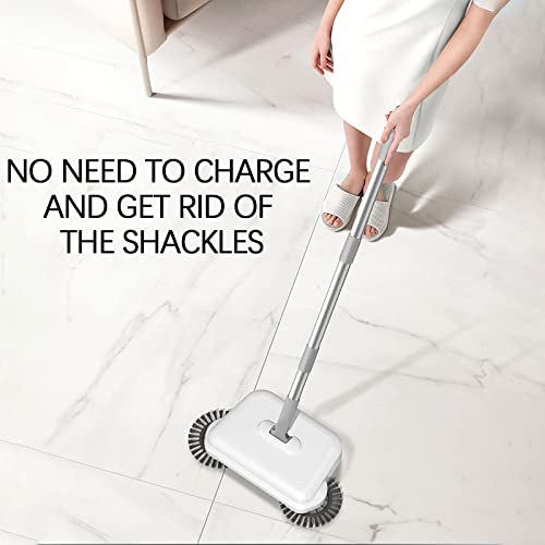 All-in-one Hand Push Sweeper Floor Soft Sweep Dustpan Set Household Home Sweeping Mopping Machine Vacuum Cleaner Adjustable Mop Brush Vacuum Cleaner 40in,1Pc