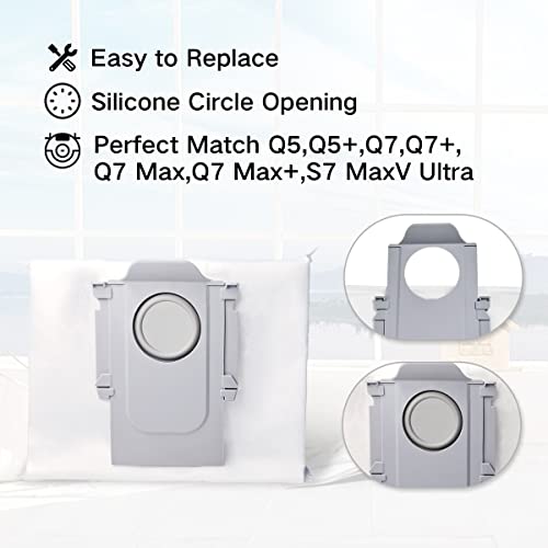 Home Times 14PCS Dust Bag and Mop Pads for Roborock Q7+/Q7Max+/Q7 MaxV Vacuum Docking