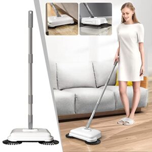 hand push sweeper – home sweeping mopping machine vacuum cleaner sweep carpet and floor sweeper with dual rotating system 2 corner edge brushes cleaning sweeper tool sweeping robot