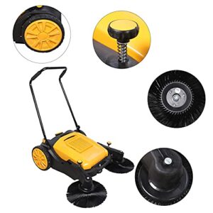 CNCEST 41" Foldable Walk Behind Hand Push Sweeper,Self Propelled Sweeper Cleaning and Collection,Floor Sweeper Adjustment Roller Brush 55L Barrel Capacity 3680㎡/H