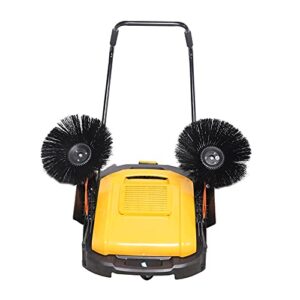 CNCEST 41" Foldable Walk Behind Hand Push Sweeper,Self Propelled Sweeper Cleaning and Collection,Floor Sweeper Adjustment Roller Brush 55L Barrel Capacity 3680㎡/H