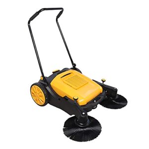 WDZCZDoo 41" Industrial Walk-Behind Floor Sweeper Hand-Push Floor Cleaning Machine Heavy Duty for Outdoor Large Area Floor Street Sweeping Cleaning Tool