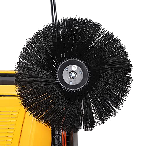 WDZCZDoo 41" Industrial Walk-Behind Floor Sweeper Hand-Push Floor Cleaning Machine Heavy Duty for Outdoor Large Area Floor Street Sweeping Cleaning Tool