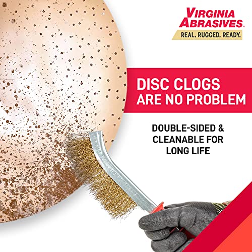 Virginia Abrasives 421-80017 17" Tungsten Carbide Abrasive Disc (TCAD), Two-Sided Surface Remover Metal Disc for Removing Carpet Pads, Adhesive, Epoxy, Prep Concrete Surfaces Reusable Disc