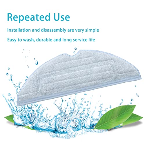 Vacuum Mop Replacement Pad for Roborock T7S T7S S7 Plus Reusable Hard Floor Robot Cleaner Cloth, Lenmu Mica Microfiber Soft Pad 4 Pack