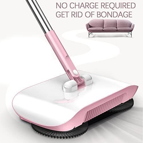 TOUMENY Hand-Push 𝐒weeper, Home Lazy Three-in-One Suction 𝐒weeper, Floor 𝐂leaning Electric 𝐌op for Floor Bathroom Living Room 𝐂leaning