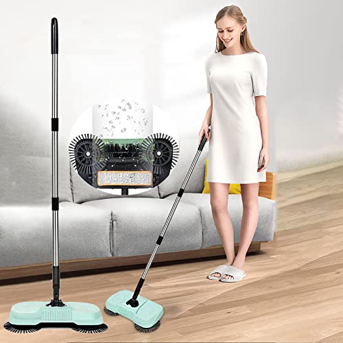 Multifunction Hand Push Sweeper Household Lazy Dry Sweep Wet Mop Storage Three-in-one Suction Sweeper Household Cleaning Machine Long Handle 120cm,1Pcs