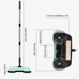 Multifunction Hand Push Sweeper Household Lazy Dry Sweep Wet Mop Storage Three-in-one Suction Sweeper Household Cleaning Machine Long Handle 120cm,1Pcs