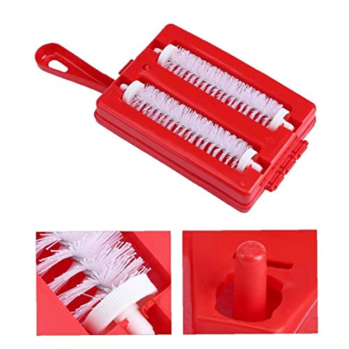 Froiny Double Brush Handheld Carpet Sweeper Crumb Dirt Brush Cleaner Collector Random Color, 26.5 x 10.5 x 7.5cm