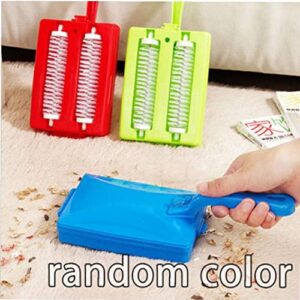 Froiny Double Brush Handheld Carpet Sweeper Crumb Dirt Brush Cleaner Collector Random Color, 26.5 x 10.5 x 7.5cm