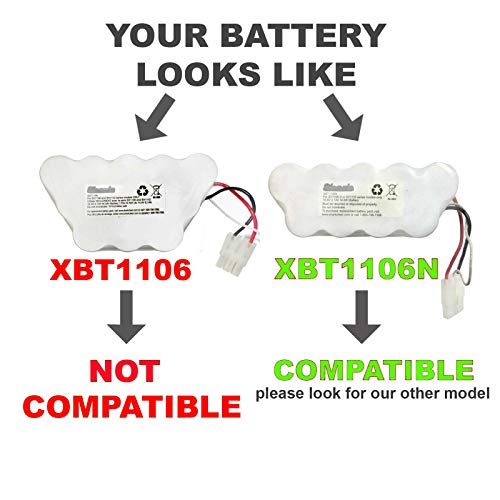 XBT1106N SV1110 SV1106N SV1110N SV11O6N SV116N Shark Battery 10.8v 2000mAh Ni-MH Floor and Carpet Sweeper Replacement