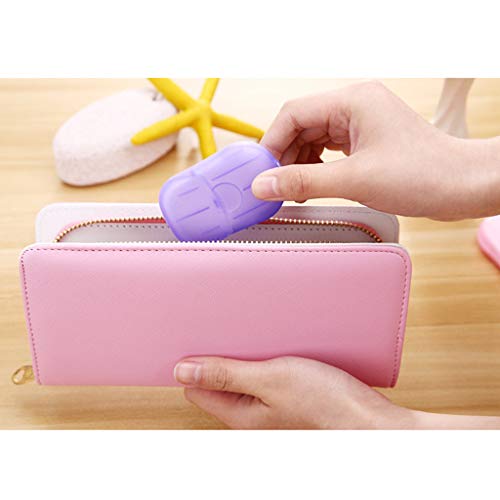 SuanlaTDS 40 Pcs Portable Disposable Paper Soap Sheets Hand Washing Bath Scented Paper Soap for Camping Hiking Travel