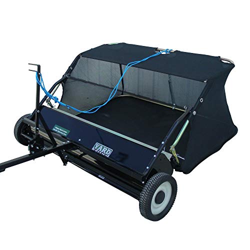 Yard Tuff 42 Inch Quick Assembly Tow Style Lawn Yard Sweeper with Brush Height Adjustment and Mesh Bag for Debris, Leaves, Grass, and More