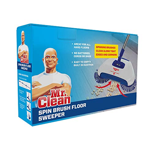 Mr. Clean Spin Brush Floor Sweeper in a Box, Blue