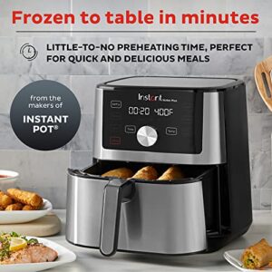 Instant Vortex Plus Air Fryer Oven, 6 Quart, From the Makers of Instant Pot, 6-in-1, Broil, Roast, Dehydrate, Bake, Non-stick and Dishwasher-Safe Basket, App With Over 100 Recipes, Stainless Steel