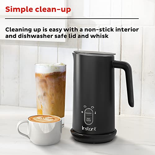 Instant Milk Frother, 4-in-1 Electric Milk Steamer, 10oz/295ml Automatic Hot and Cold Foam Maker and Milk Warmer for Latte, Cappuccinos, Macchiato, From the Makers of Instant Pot 500W, Black