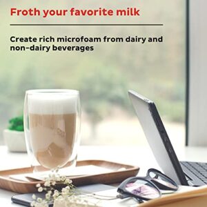 Instant Milk Frother, 4-in-1 Electric Milk Steamer, 10oz/295ml Automatic Hot and Cold Foam Maker and Milk Warmer for Latte, Cappuccinos, Macchiato, From the Makers of Instant Pot 500W, Black