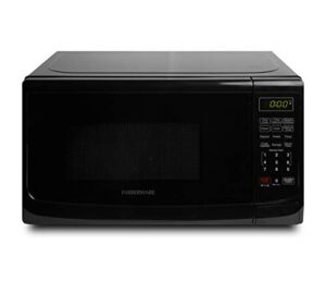 farberware compact countertop microwave oven, 0.7 cu. ft. 700-watt with led lighting, child lock, easy clean grey interior, retro black