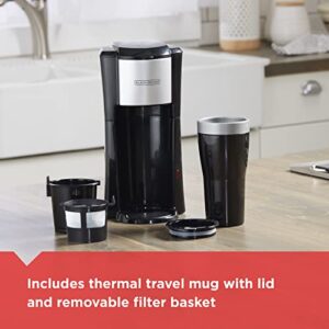 BLACK+DECKER Single Serve Coffeemaker,0.47 Liters, Black, CM618
