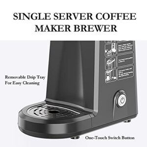 CHULUX Single Serve Coffee Maker Brewer for Single Cup Capsule with 12 Ounce Reservoir,Black