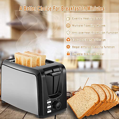Toaster 2 Slice Wide Slot Best Rated Prime Black Toasters the Best 2 Slice Wide for Bagel Bread Waffle Two Slice Toaster with 7 Bread Shade Settings and Bagel, Defrost, Cancel Function Tosterster 2 Slices with Removable Crumb Tray