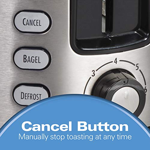 Hamilton Beach 2 Slice Extra Wide Slot Toaster with Bagel & Defrost Settings, Shade Selector, Toast Boost, Auto Shutoff, Black & Stainless Steel (22633)