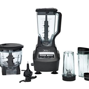 Ninja BL770 Mega Kitchen System, 1500W, 4 Functions for Smoothies, Processing, Dough, Drinks & More, with 72-oz.* Blender Pitcher, 64-oz. Processor Bowl, (2) 16-oz. To-Go Cups & (2) Lids, Black