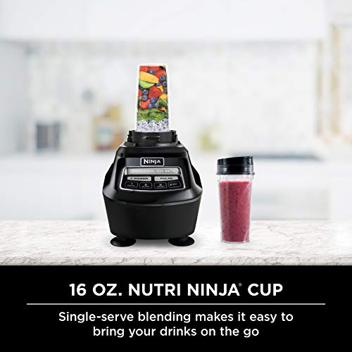 Ninja BL770 Mega Kitchen System, 1500W, 4 Functions for Smoothies, Processing, Dough, Drinks & More, with 72-oz.* Blender Pitcher, 64-oz. Processor Bowl, (2) 16-oz. To-Go Cups & (2) Lids, Black