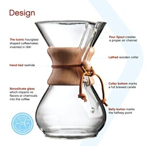 Chemex Pour-Over Glass Coffeemaker - Classic Series - 6-Cup - Exclusive Packaging