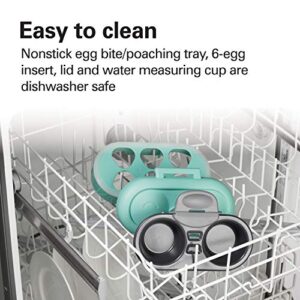 Hamilton Beach Electric Egg Bites Cooker, Hard Boiler & Poacher with Removable Nonstick Tray Makes 2 in Under 10 Minutes, Teal (25511)