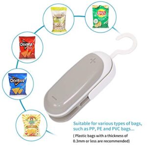 2PACK Mini Bag Sealer, Portable Heat Vacuum Sealers Plastic Sealer, 2 in 1 Heat Seal and Cutter Mini Food Sealer For Plastic Bags Food Storage