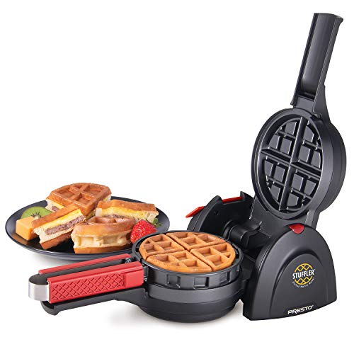 Presto 03512 Stuffler Stuffed Waffle Maker, Belgian, Large, Black