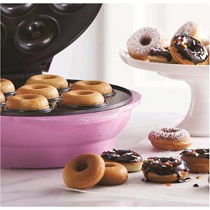 Brentwood Mini Donut Maker Machine, Non-Stick, Pink