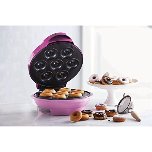 Brentwood Mini Donut Maker Machine, Non-Stick, Pink