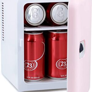 PERSONAL CHILLER Portable Mini Fridge Cooler and Warmer, 4 Liter Capacity Chills Six 12 oz Cans, Snacks, and Skincare Products, A/C Operation, 100% Freon-Free