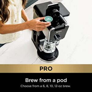 Ninja CFP307 DualBrew Pro Specialty Coffee System, Single-Serve, Compatible with K-Cups & 12-Cup Drip Coffee Maker, with Permanent Filter, Black