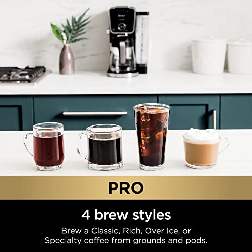 Ninja CFP307 DualBrew Pro Specialty Coffee System, Single-Serve, Compatible with K-Cups & 12-Cup Drip Coffee Maker, with Permanent Filter, Black