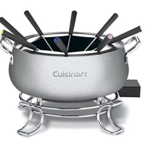 Cuisinart CFO-3SS 3-Quart Electric Fondue Pot 1000-Watt Electric Fondue Set is Suitable for Chocolate, Cheese, Broth and or Oil, Stainless Steel