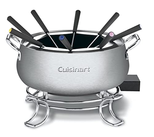 Cuisinart CFO-3SS 3-Quart Electric Fondue Pot 1000-Watt Electric Fondue Set is Suitable for Chocolate, Cheese, Broth and or Oil, Stainless Steel